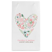 モダンフローラ結婚ハート スモールペーパーバッグ (裏面)