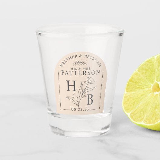 モダンフローラ結婚ローレルのショットグラス ショットグラス (正面)