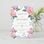 モダンフローラ結婚式招待状 (スタンド正面)