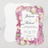 モダンフローラ結婚式招待状 (正面/裏面)