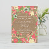 モダンフローラ結婚式招待状 招待状 (スタンド正面)