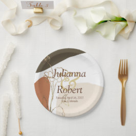 モダンフローラ結婚紙プレート ペーパープレート