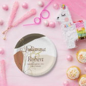 モダンフローラ結婚紙プレート ペーパープレート (パーティー)