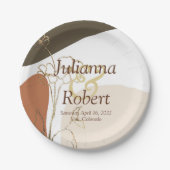 モダンフローラ結婚紙プレート ペーパープレート (正面)