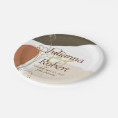 モダンフローラ結婚紙プレート ペーパープレート (アングル)