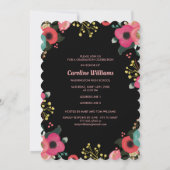 モダンフローラ絵を描のカスタム卒業党 招待状 (裏面)