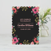 モダンフローラ絵を描のカスタム卒業党 招待状 (スタンド正面)