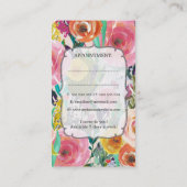 モダンフローラ絵を描美容師アポイントメント 予約カード (裏面)