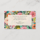 モダンフローラ絵を描美容師テンプレート 名刺 (裏面)