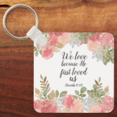 モダンフローラ聖書1ヨハネ4:19 キーホルダー (正面)