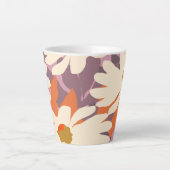 モダンフローラ芸術的デイジー自然ホームデコール カフェラテマグ (正面)