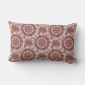 モダンフローラ茶色のマンダラアート ランバークッション (裏面)