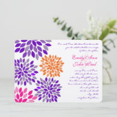 モダンフローラ菊結婚式招待状 招待状 (スタンド正面)