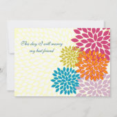 モダンフローラ菊結婚式招待状 招待状 (裏面)