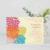 モダンフローラ菊結婚式招待状 招待状 (スタンド正面)
