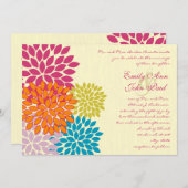 モダンフローラ菊結婚式招待状 招待状 (正面/裏面)