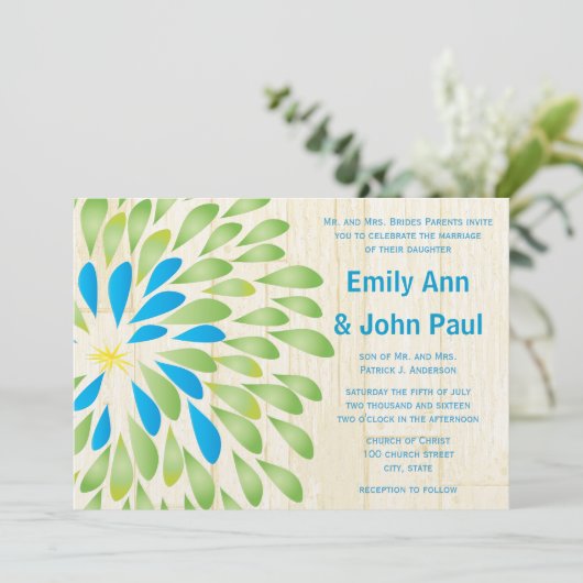 モダンフローラ菊結婚式招待状 招待状 (スタンド正面)