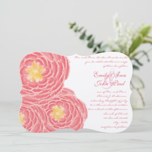 モダンフローラ菊結婚式招待状 招待状 (スタンド正面)