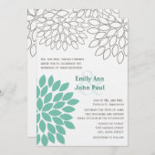 モダンフローラ菊結婚式招待状 招待状 (正面/裏面)