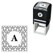 モダンフローラ装飾型丸枠 セルフインキングスタンプ (インサイチュ)