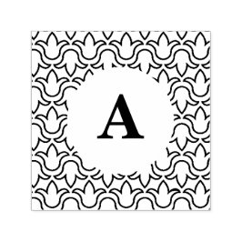 モダンフローラ装飾型丸枠 セルフインキングスタンプ