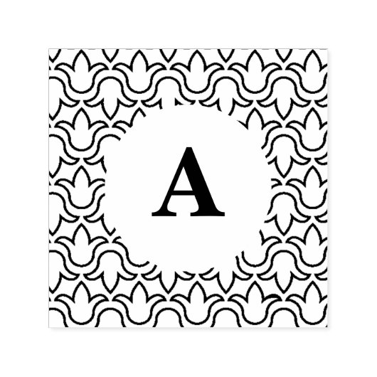 モダンフローラ装飾型丸枠 セルフインキングスタンプ (デザイン)