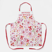 モダンフローラ野パーソナライズされた花名 エプロン (正面)