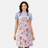 モダンフローラ野パーソナライズされた花名 エプロン (着用した状態)