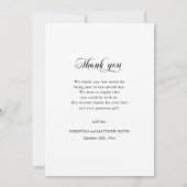 モダンフローラ金ゴールド幾何結婚PHOTO サンキューカード (裏面)