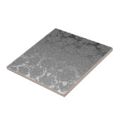 モダンフローラ銀色淡い灰色パターン タイル (側面)