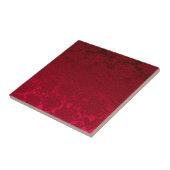 モダンフローラ飾りの赤ガーリー模様 タイル (側面)