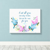 モダンフローラ1 Peter 5:7 フェイク Canvas Print キャンバスプリント (インサイチュ (ウッドフロア))