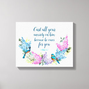 モダンフローラ1 Peter 5:7 フェイク Canvas Print キャンバスプリント