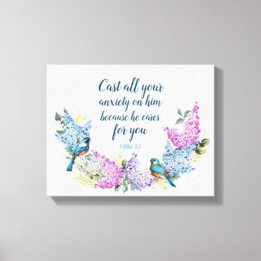 モダンフローラ1 Peter 5:7 フェイク Canvas Print キャンバスプリント (正面)