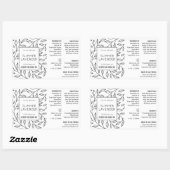 モダンフローラ4シンプル OZコスメティックボトルラベル 長方形シール (シート)