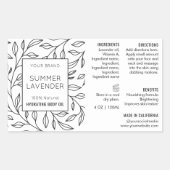 モダンフローラ4シンプル OZコスメティックボトルラベル 長方形シール (正面)