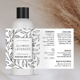 モダンフローラ4シンプル OZコスメティックボトルラベル 長方形シール