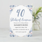 モダンフローラ40歳の誕生日招待状 招待状 (スタンド正面)