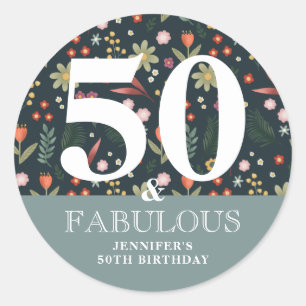 モダンフローラ50と素晴らしい誕生日 ラウンドシール