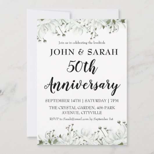 モダンフローラ50周年記念パーティの招待状 招待状 (正面)