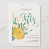 モダンフローラ50歳の誕生日パーティー 招待状 (正面)