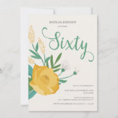 モダンフローラ60th誕生日パーティー 招待状 (正面)