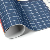 モダンフローラ・グリッドのパッチワーク・パターン ラッピングペーパー (ロールコーナー)