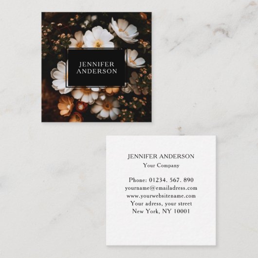 モダンフローラ スクエア名刺 (正面/裏面)