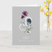 モダンフローラ〔占星術の〕十二宮図星座レオ誕生日カード カード (黄色い花)