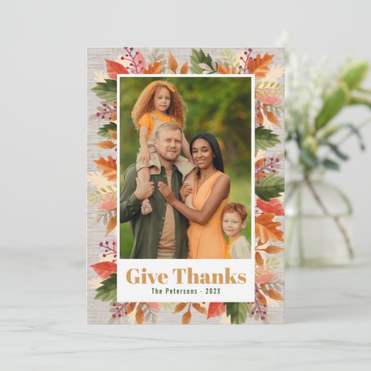 モダンフローラ | 幸せな感謝状 サンキューカード (スタンド正面)