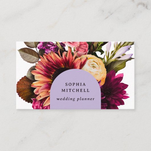 モダンフローラ |暗カラフルくエレガント 名刺 (正面)