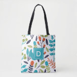 モダンフローラ 葉のパターンモノグラム トートバッグ<br><div class="desc">この「フローラモダン  Foliage Pattern Monogram」デザインをイニシャルと共に使用して、特別なユニークデザインの葉を作成</div>