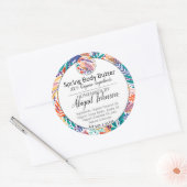 モダンフローラ+離れスクラブ/体バターのラベル ラウンドシール (封筒)