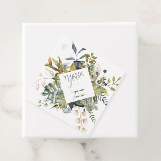 モダンフローラ |青と緑のメッセージカード フェイバータグ (インサイチュ)